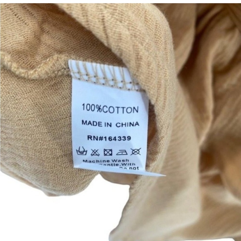 Petal & Pup Tan Ruched Tie Front Sundress - Picture 7 of 10